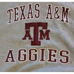 Grey Texas A&M Aggies Pullover Hoodie; Maroon Text and Interior Hood Large